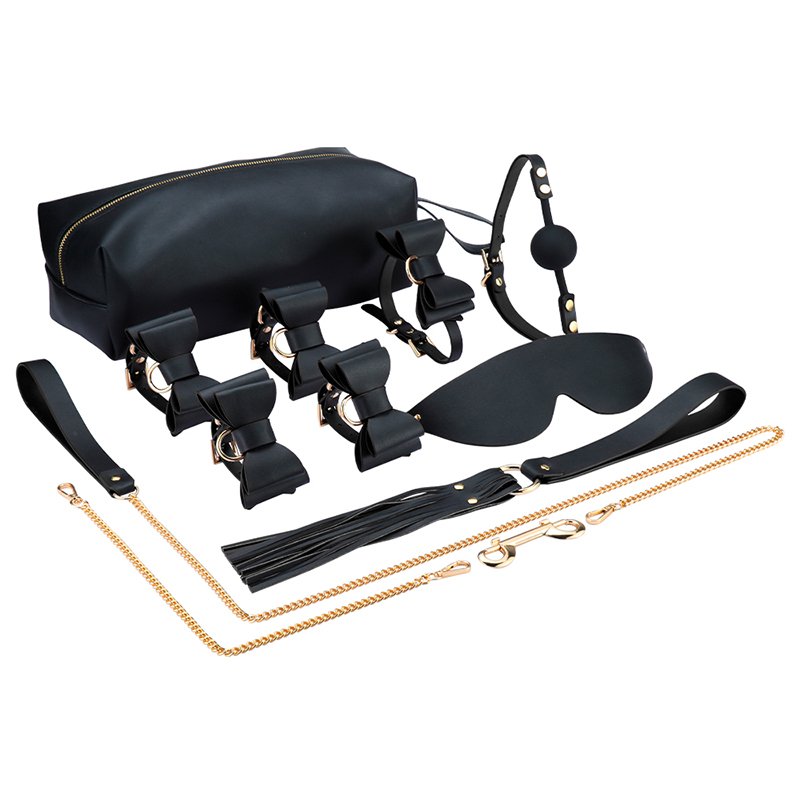 MOGlovers Bondage Gear Double Color Pu Leather Set 8 Pcs with Bag Bdsm Kits Toys for Women juguetes sexuales