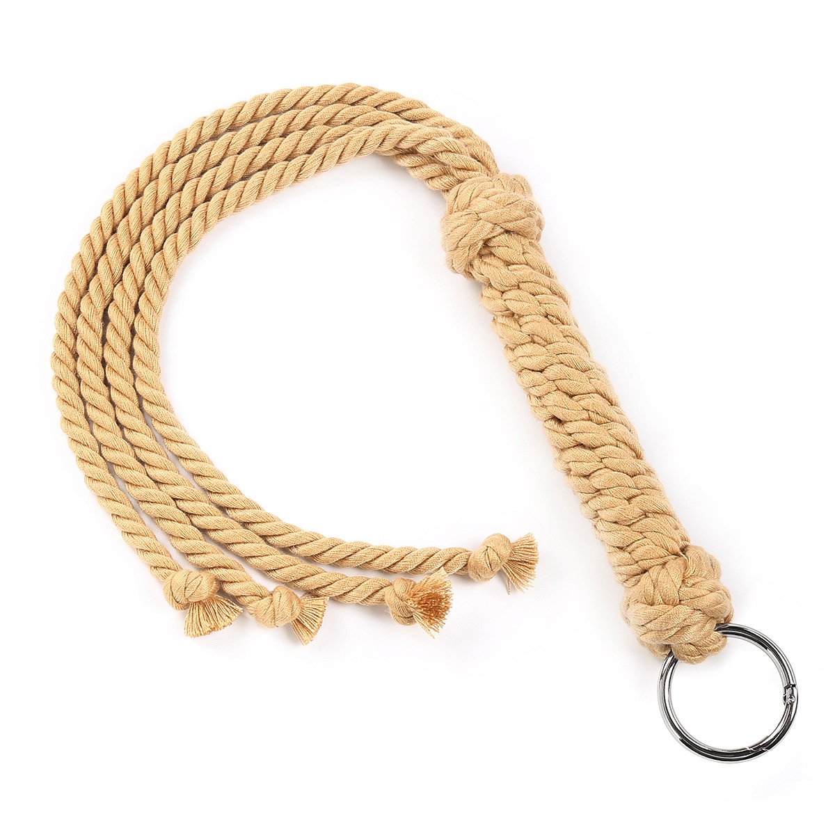 Hand-Woven BDSM Hemp Cotton Rope Whip SM Bondage Sex Play Session Slave Spanking Whip Flogger