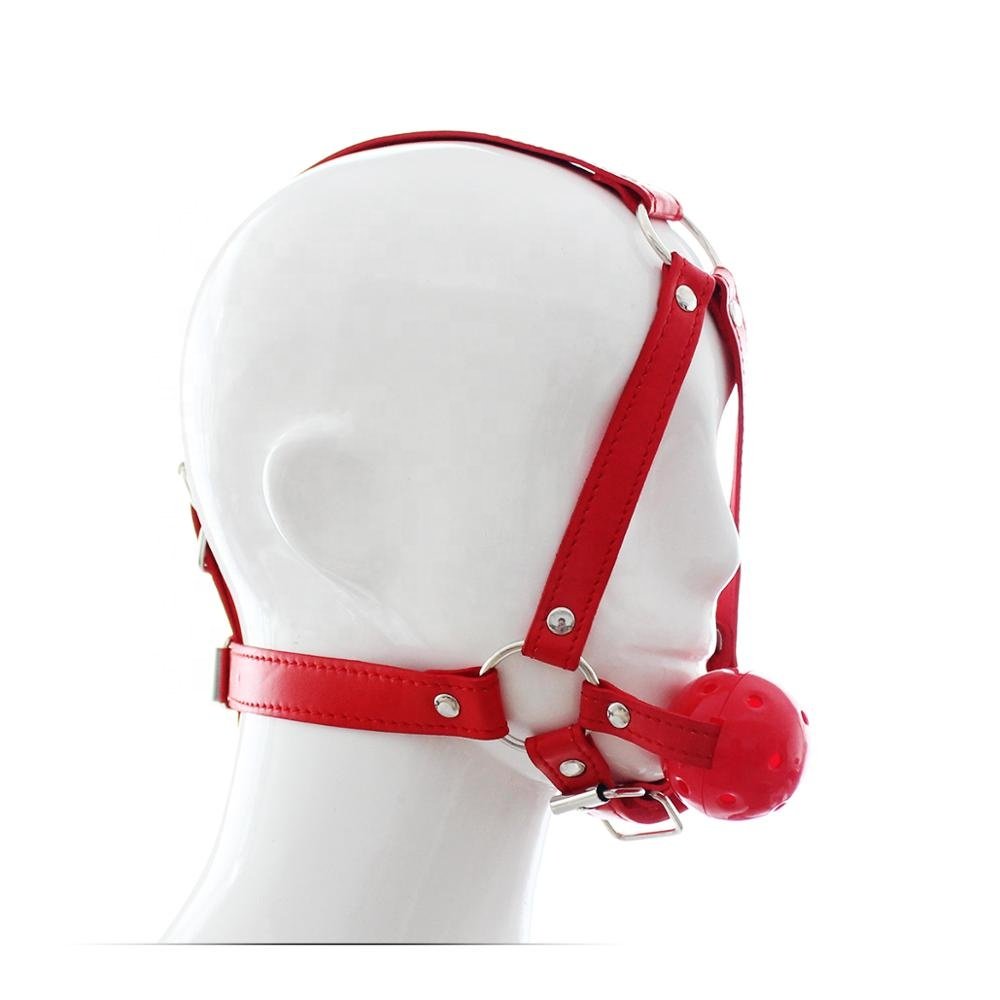 BDSM Sexy Head Gear Toy Strap Training Harness Breathing Ball Gag Open Mouth Gag Ball Fetish Slave Bondage Restraints Belts