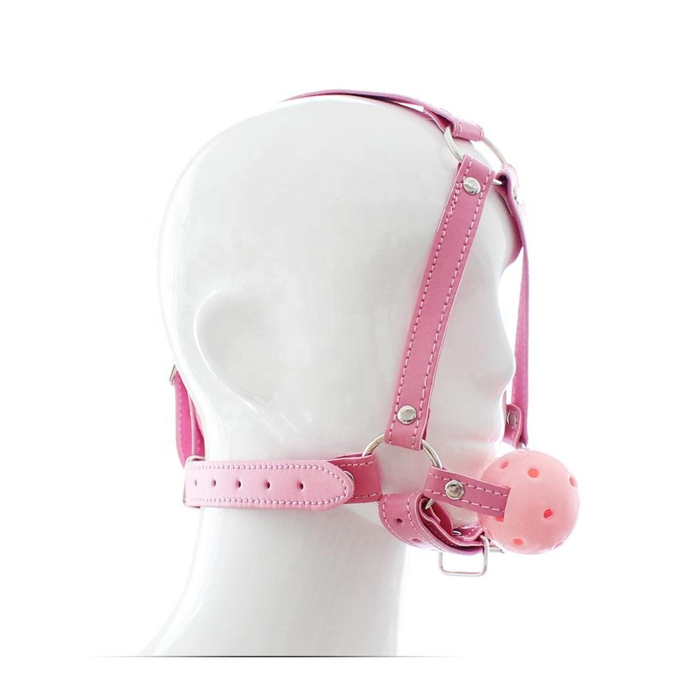 BDSM Sexy Head Gear Toy Strap Training Harness Breathing Ball Gag Open Mouth Gag Ball Fetish Slave Bondage Restraints Belts