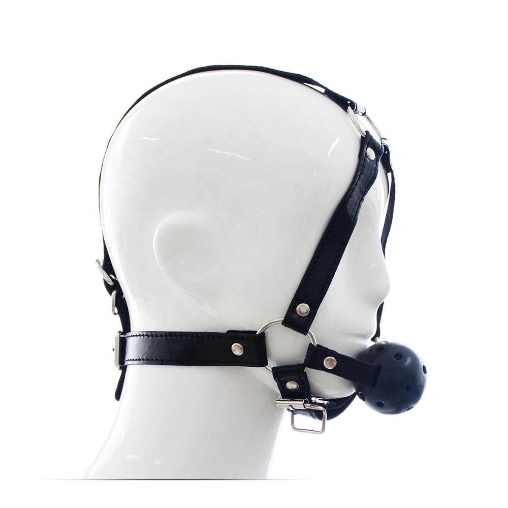 BDSM Sexy Head Gear Toy Strap Training Harness Breathing Ball Gag Open Mouth Gag Ball Fetish Slave Bondage Restraints Belts