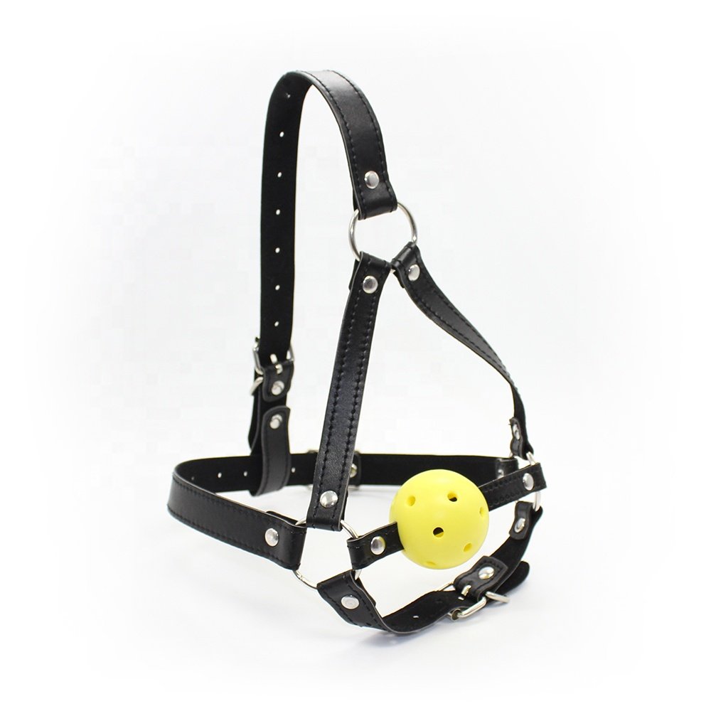BDSM Sexy Head Gear Toy Strap Training Harness Breathing Ball Gag Open Mouth Gag Ball Fetish Slave Bondage Restraints Belts