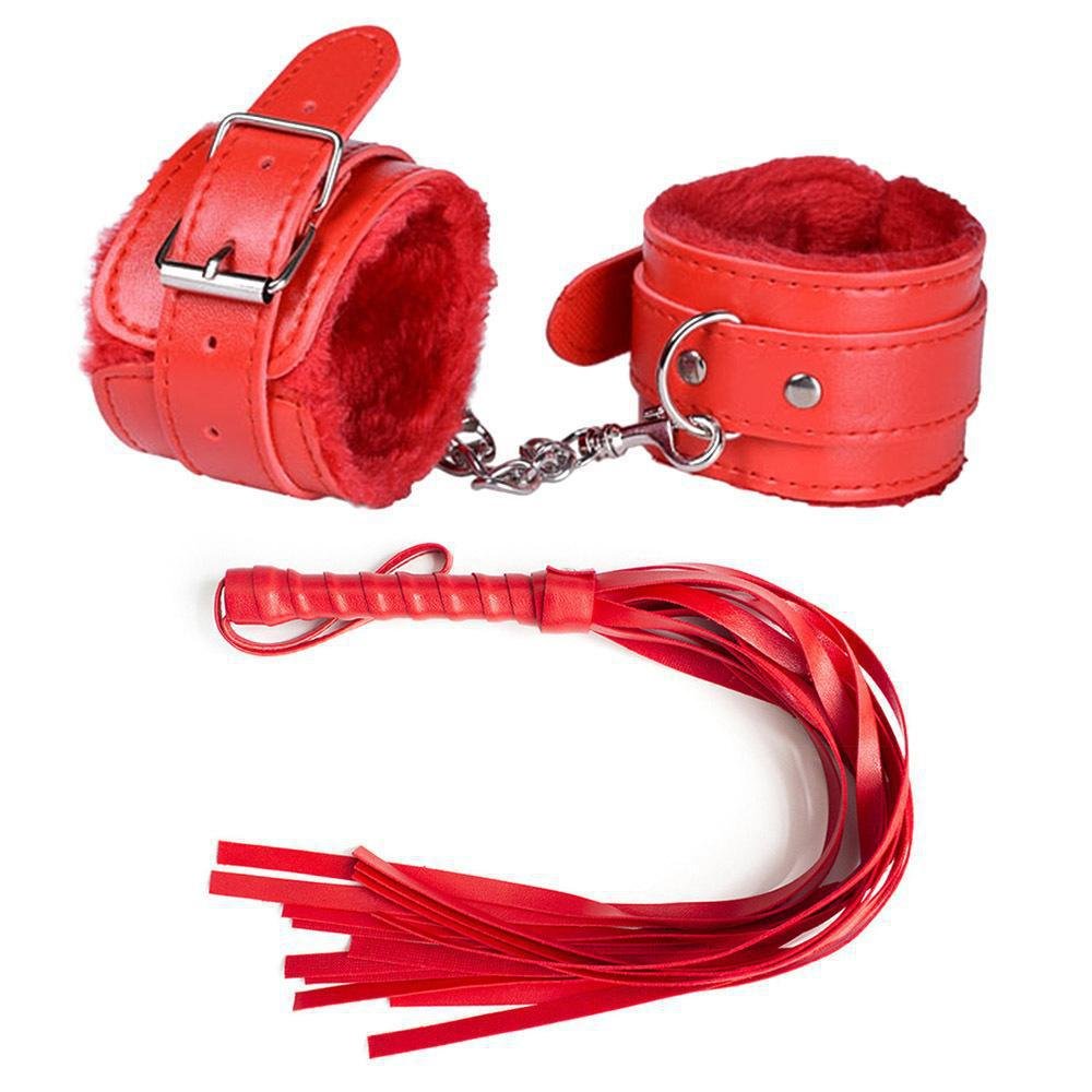 Sexy Adult Product SM Game Suit Bondage Set Adult Handcuffs Ball Mouth plug Nylon Whip Kit For Couple Sex Toys in love