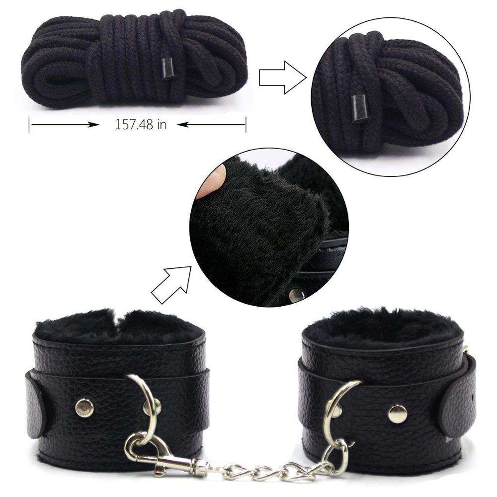 10PCS Fetish Kits Bed Restraints Bondage Plush Leather Sexy Flirting Alternative Toys Tied BDSM Japanese Bondage Suit Adult Sex
