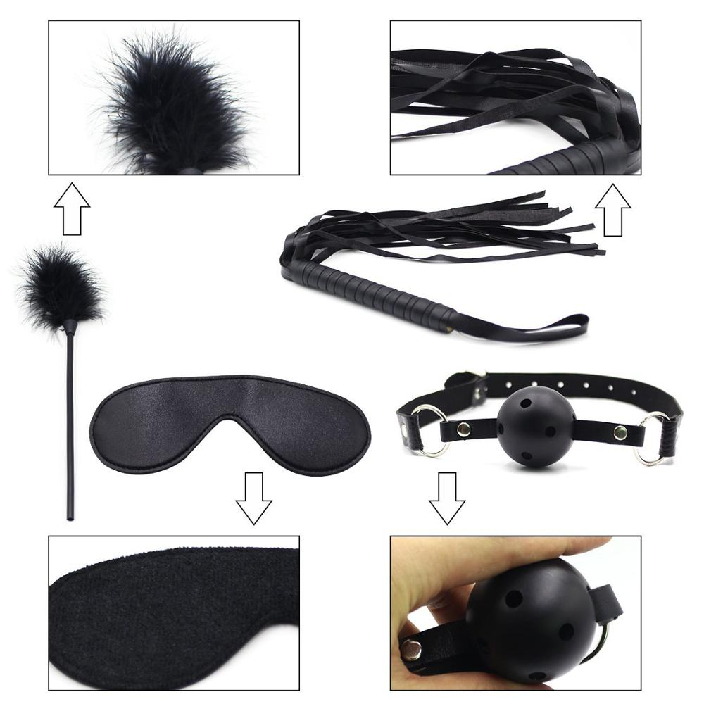10PCS Fetish Kits Bed Restraints Bondage Plush Leather Sexy Flirting Alternative Toys Tied BDSM Japanese Bondage Suit Adult Sex