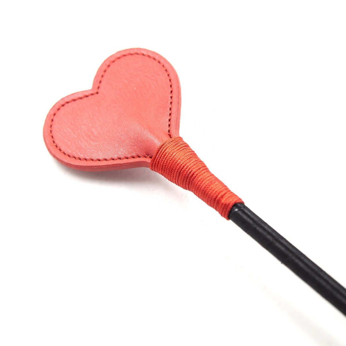 BDSM Red Heart Tip Leather Riding Crop Sexy Flogger SM Game Slave Whip Role Play Bondage Gear for Fun Play Time