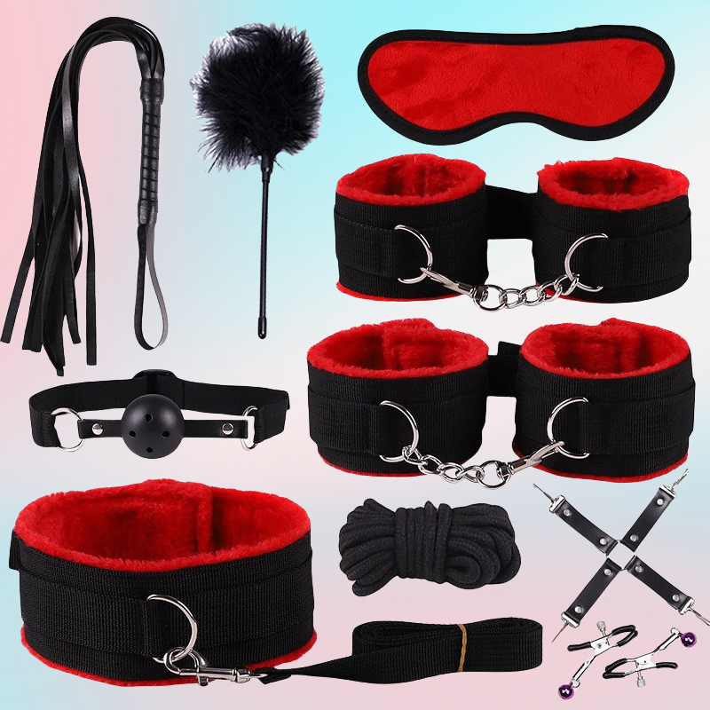 BDSM 10-piece set upgraded version bondage PU leather upgraded version fetish fun adult toys