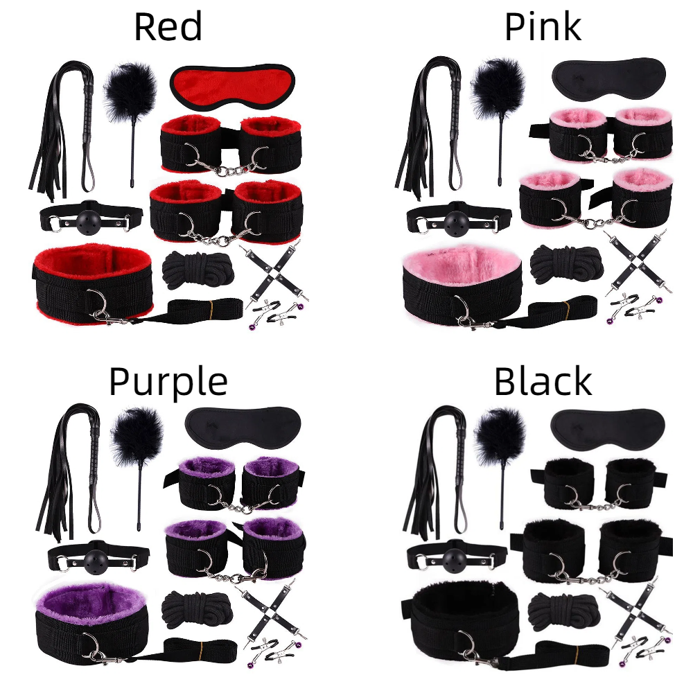 BDSM 10-piece set upgraded version bondage PU leather upgraded version fetish fun adult toys
