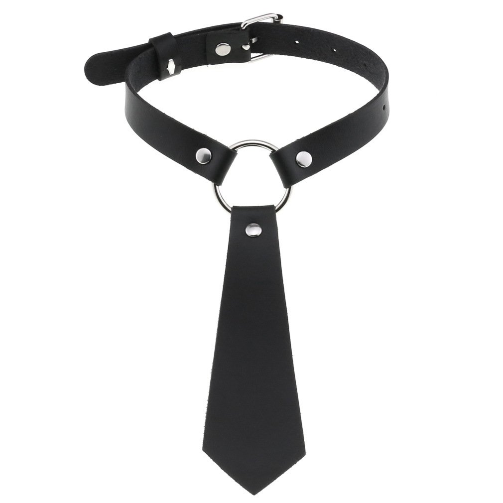 Flirting PU Leather Tie Collar Strap Gay and Lesbian Bondage Underwear BDSM and Sex Toys for Men Women