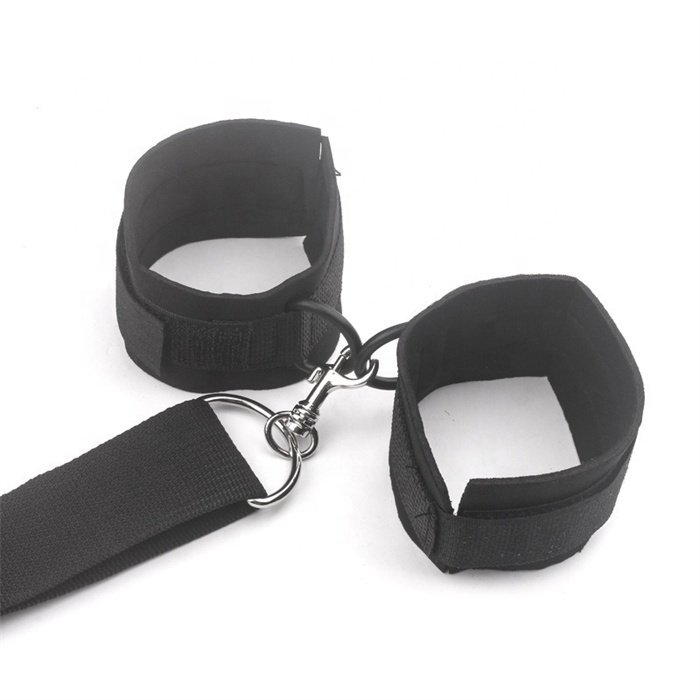 Couple SM bondage restraint gear sex toys adjustable handcuff with mouth gag