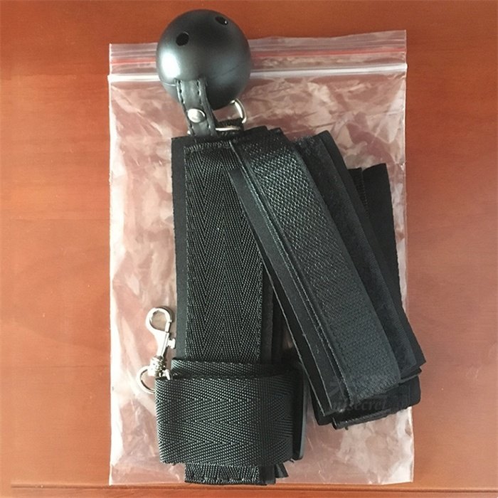 Couple SM bondage restraint gear sex toys adjustable handcuff with mouth gag