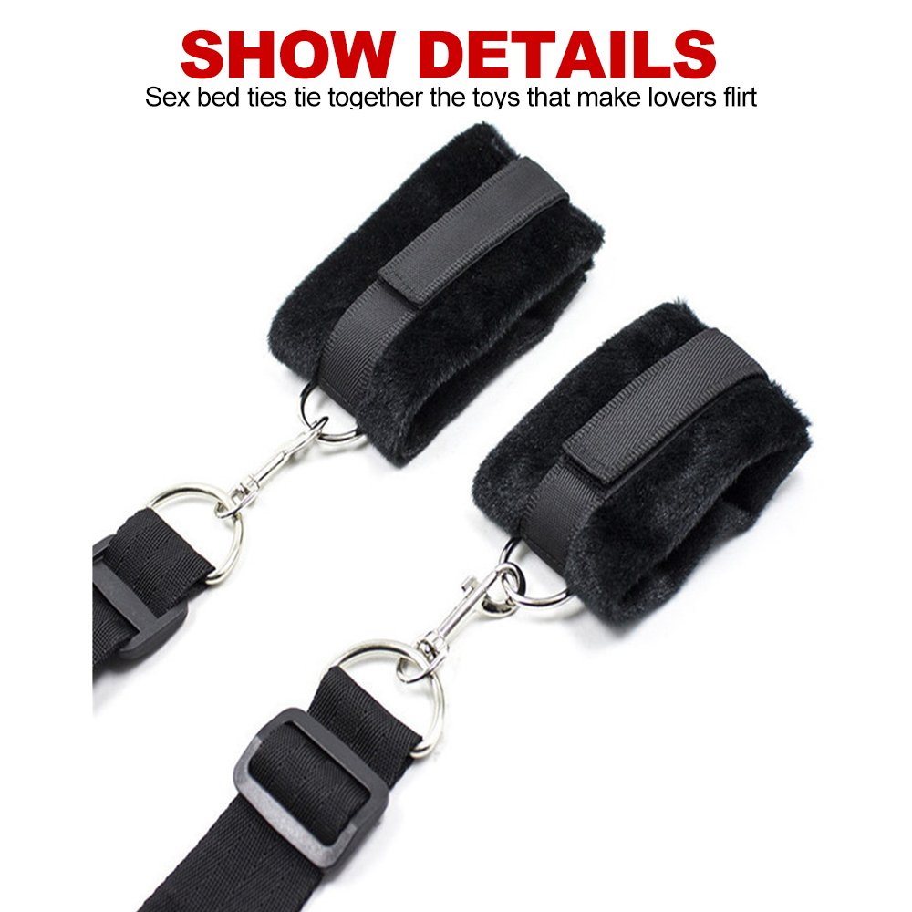 BDSM Bondage Gear Kit Set Bed Handcuffs Ankle Cuff Restraints Sex Toys for Women Men Couples Adult Games Erotic Accessories%