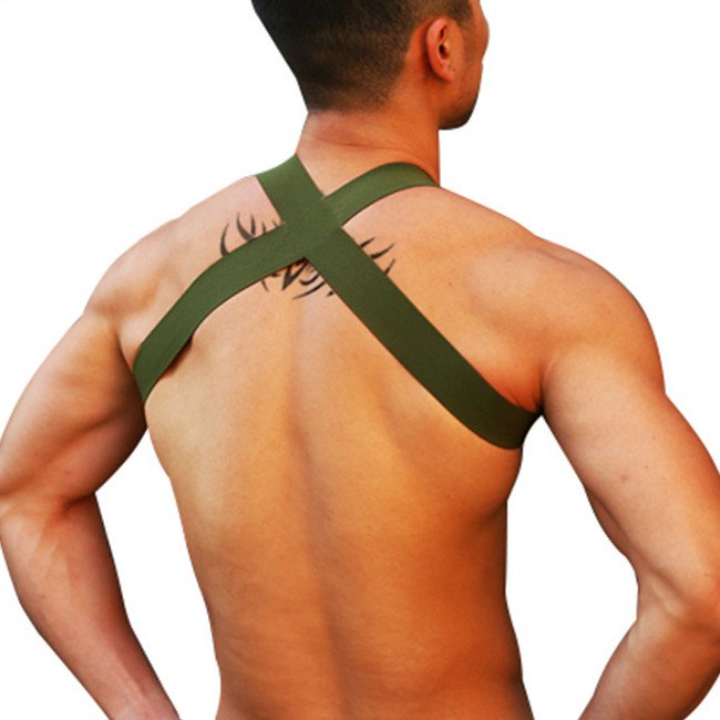Gay sexy elastic shoulder strap bondage gear chest strap chest muscle elastic harness men