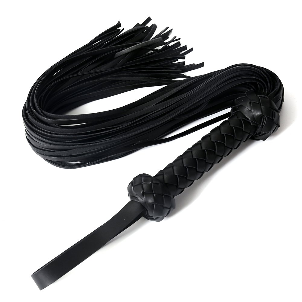 High Quality BDSM Restraint Fetish Leather Hand Woven Sex Horse Whip Cosplay Bondage Flogger Queen Whip