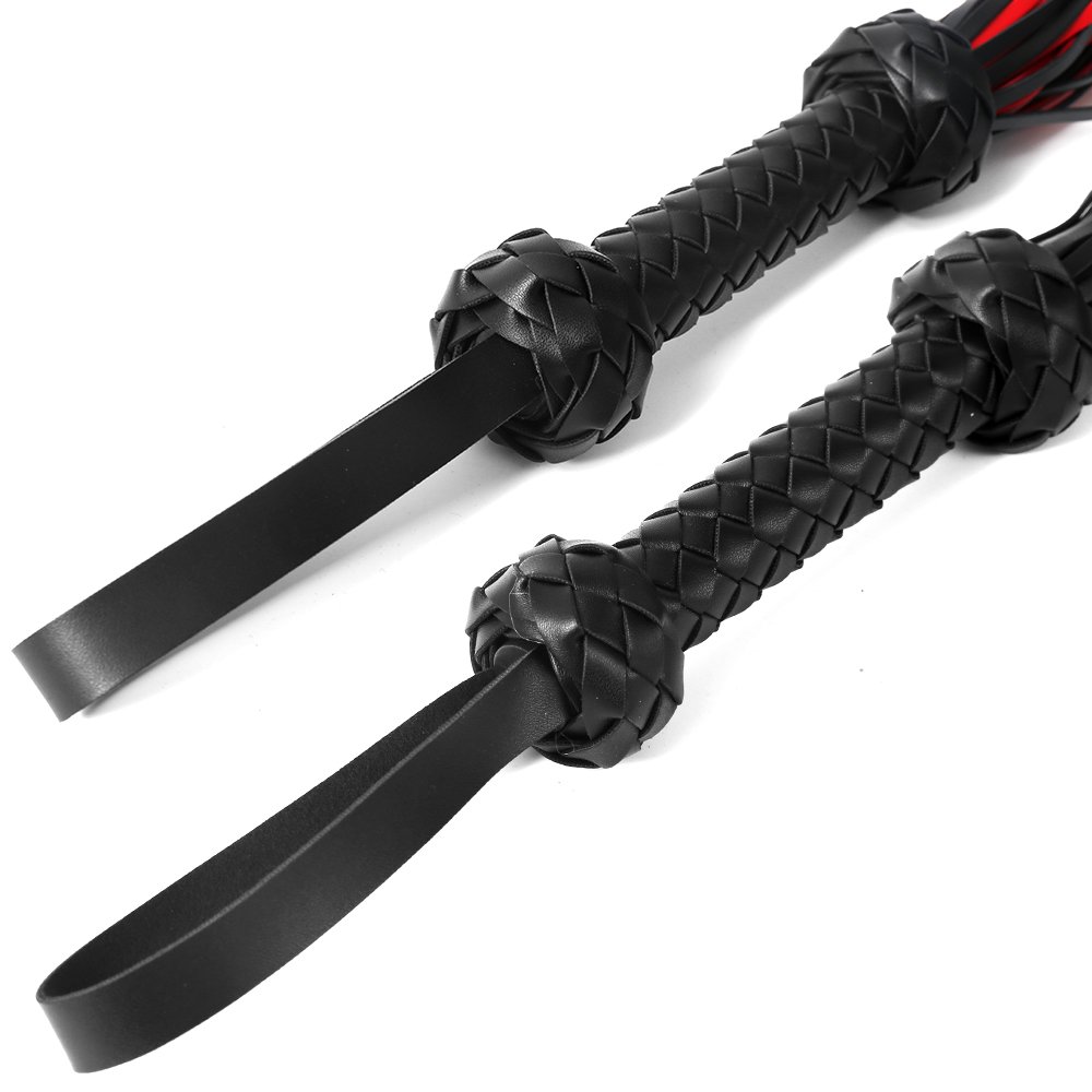 High Quality BDSM Restraint Fetish Leather Hand Woven Sex Horse Whip Cosplay Bondage Flogger Queen Whip