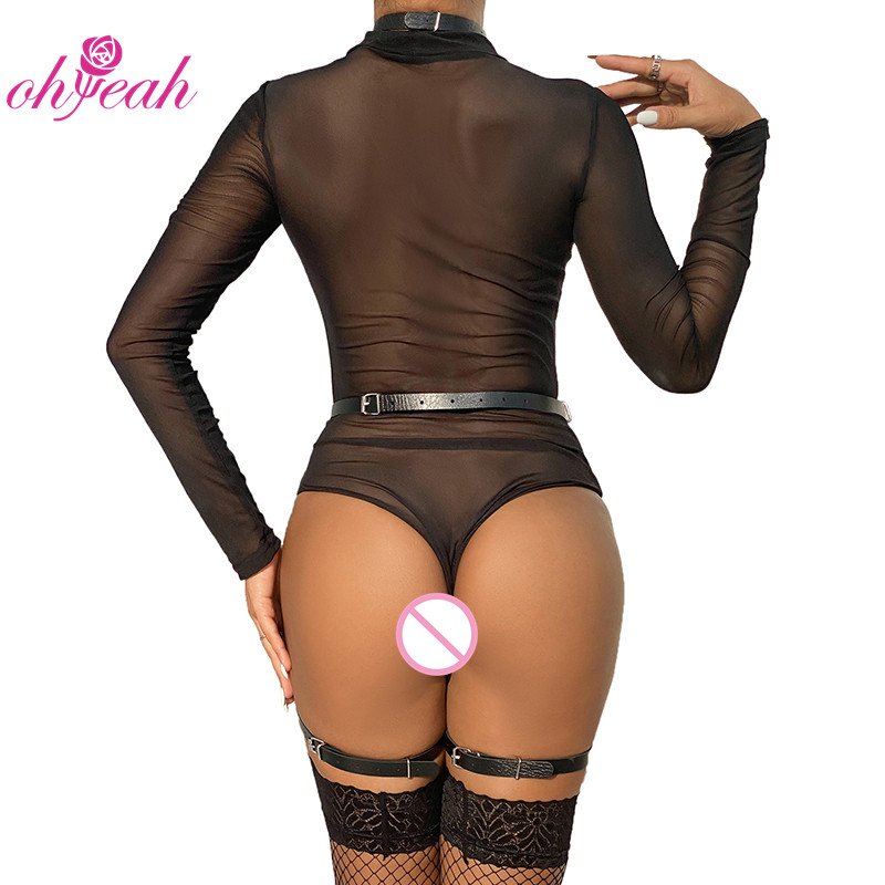 Dropshipping Latest design Women High Quality Black PU Leather Bondage Female Sexy Toys BDSM Bondage Chain