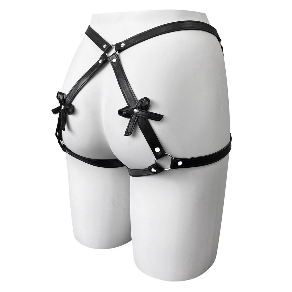 SM Women's Leather Belt Pants Adult Sex Fun Alternative Sex Toys Butterfly Belt Handcuff Bondage Pants High Quality Sex Gear