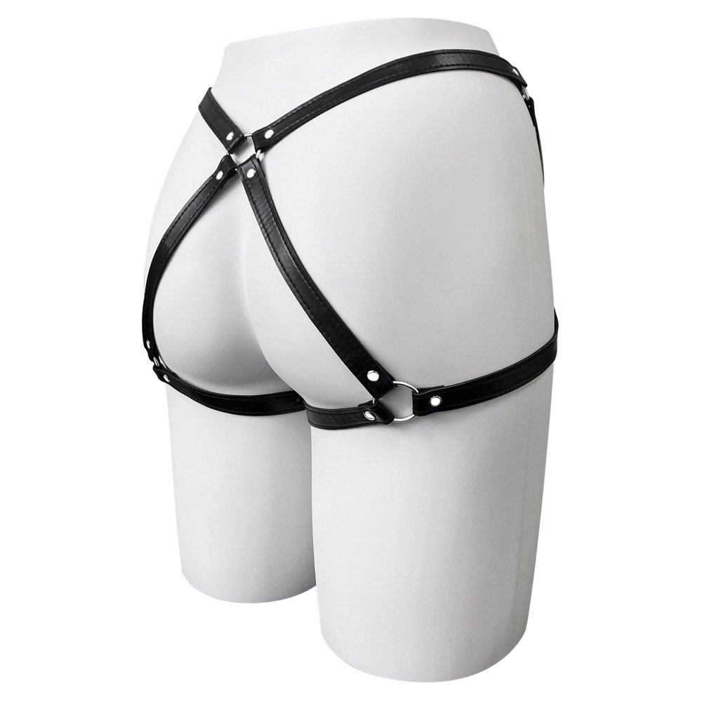 SM Women's Leather Belt Pants Adult Sex Fun Alternative Sex Toys Butterfly Belt Handcuff Bondage Pants High Quality Sex Gear
