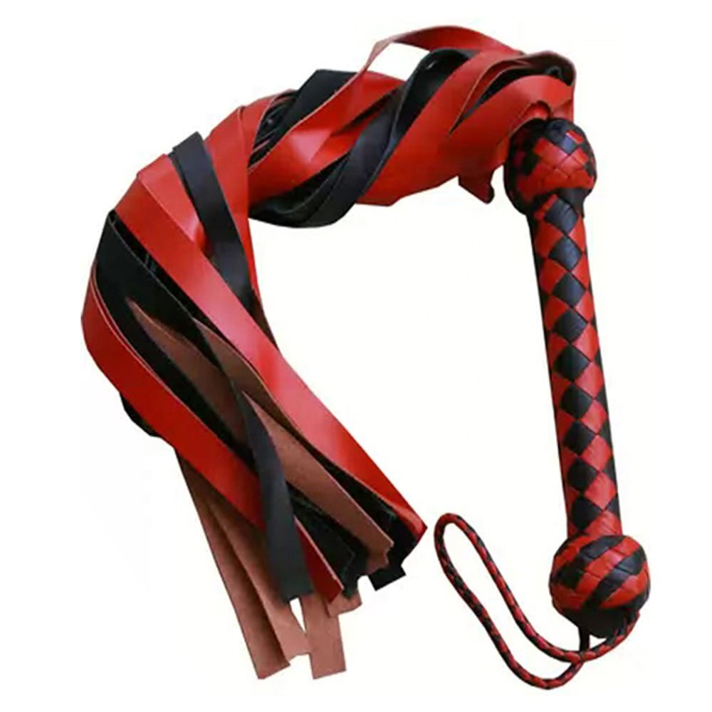 HMB-504D LEATHER BULLWHIP FLOGGER WHIPS 24 PCS SOFT TAILS BDSM SPANKING BONDAGE GEAR MIX COLORS