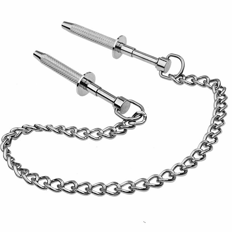 Stainless Steel BDSM Extreme Nipple Clip Chain Strong Claw Nipple Clamps Clips for Heavy Fetish Play Device Bondage Gear