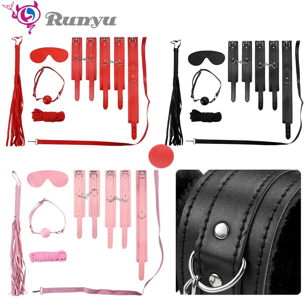 Plain Pattern With Fluff Bondage Gear Leather Without Fluff Bondage Set BDSM Set Sex toys Adult juguetes sexuales