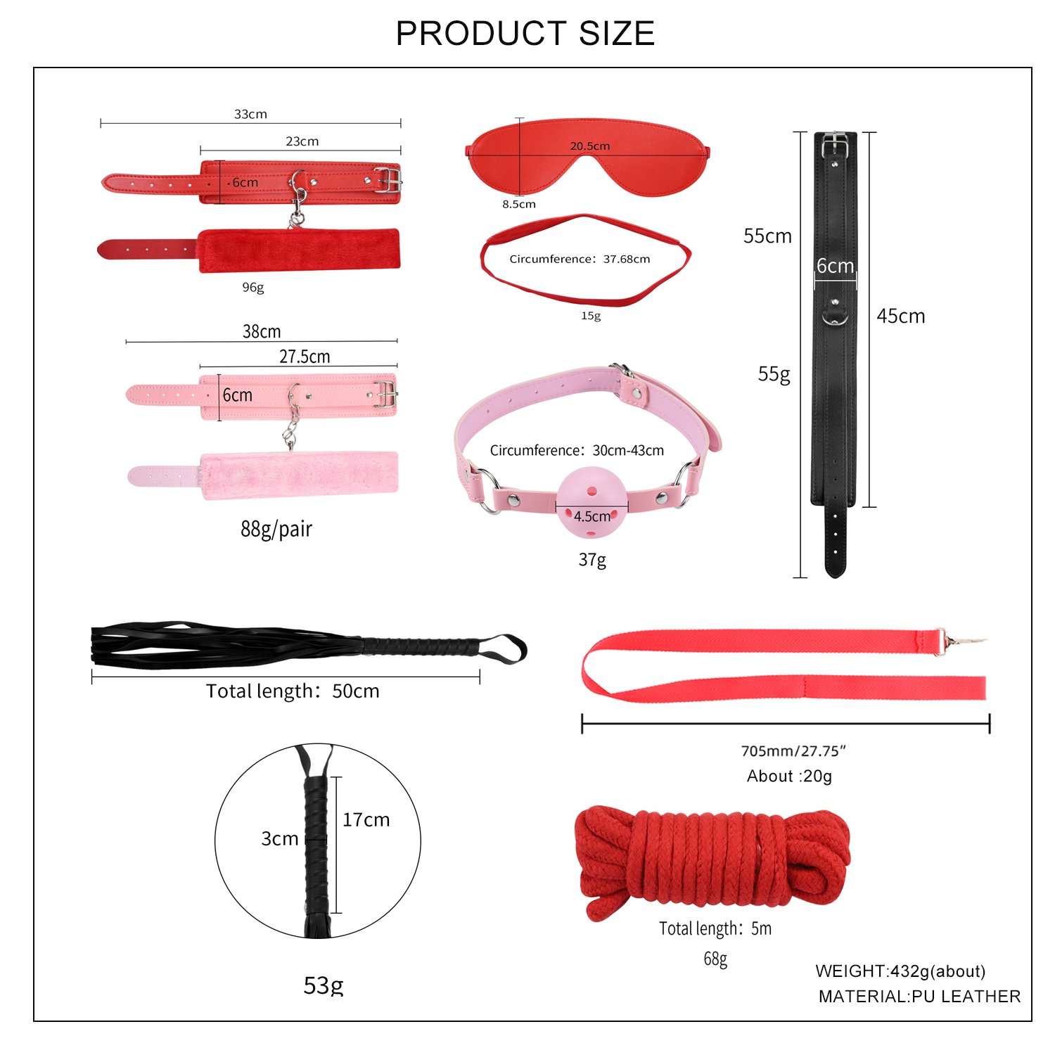 Plain Pattern With Fluff Bondage Gear Leather Without Fluff Bondage Set BDSM Set Sex toys Adult juguetes sexuales