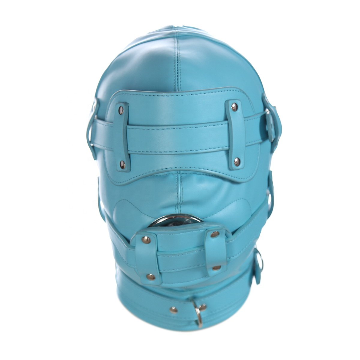 Total Lock down Short Penis Ball Hood PVC Puppy Hood Full Head Restraints Headgear Adult Sex Toys Dildo Ball Gag