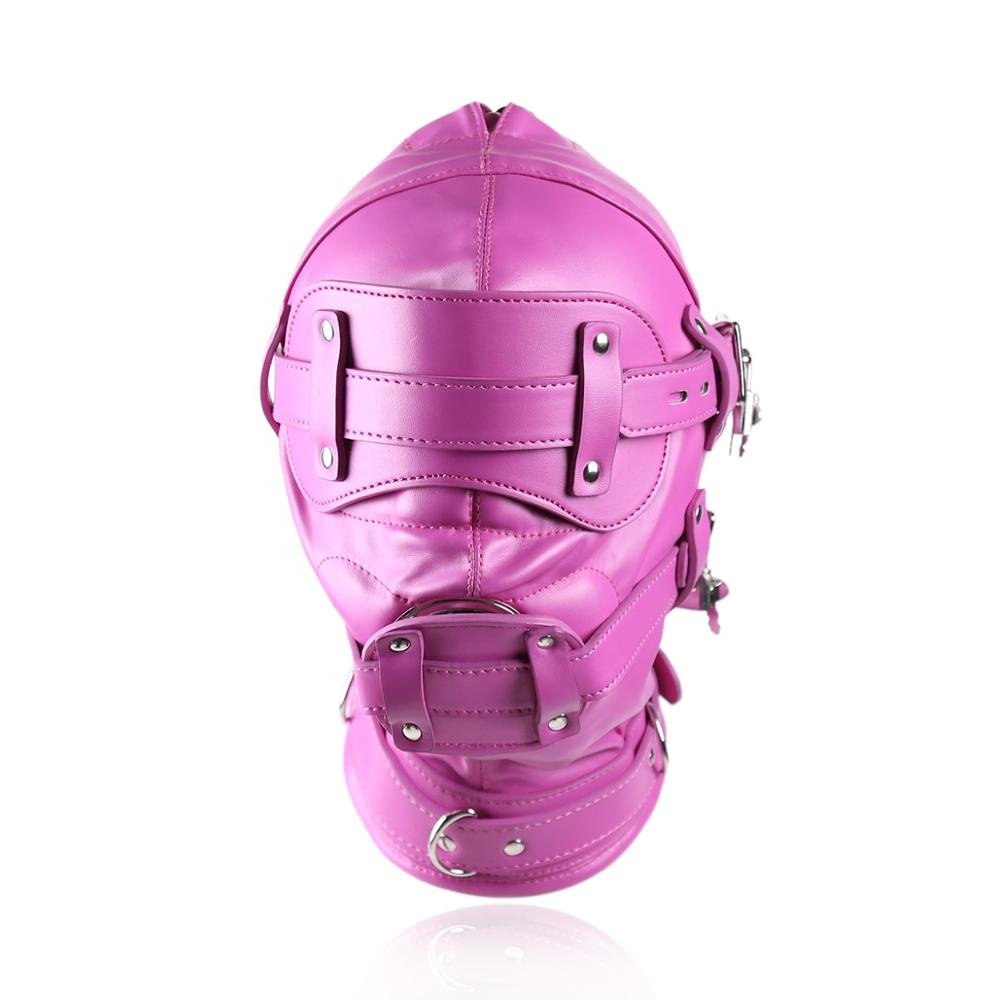 Total Lock down Short Penis Ball Hood PVC Puppy Hood Full Head Restraints Headgear Adult Sex Toys Dildo Ball Gag