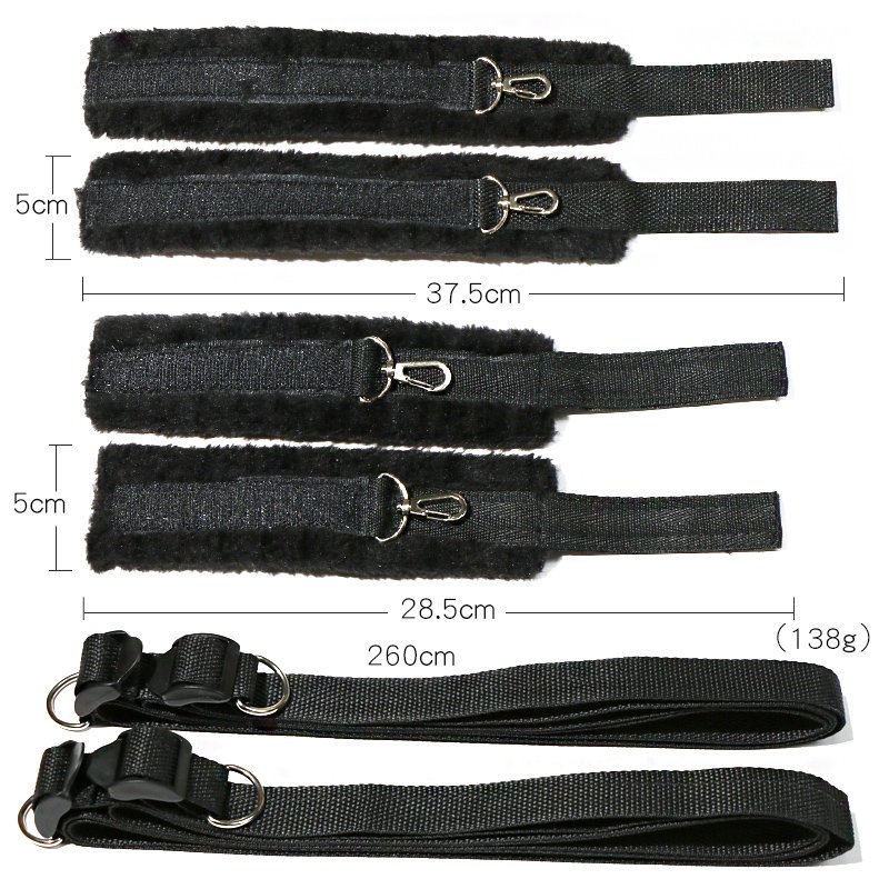 Nylon Bed Bondage System Gear Adult Kinky Sex Wrist And Ankle Strap Cuff Restraints Set