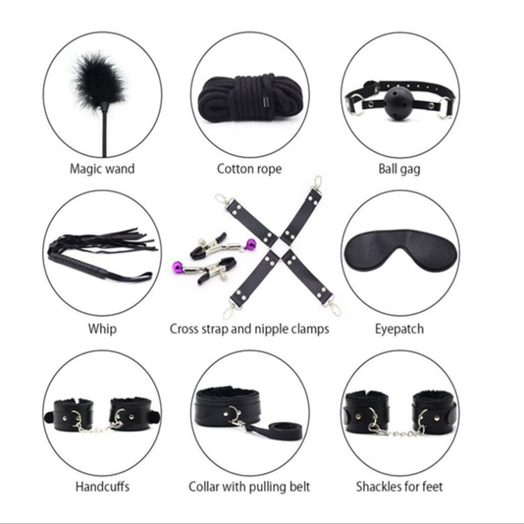 Factory leather handcuff kit bondage gear bdsm bondage suit adult sm bondage vendor