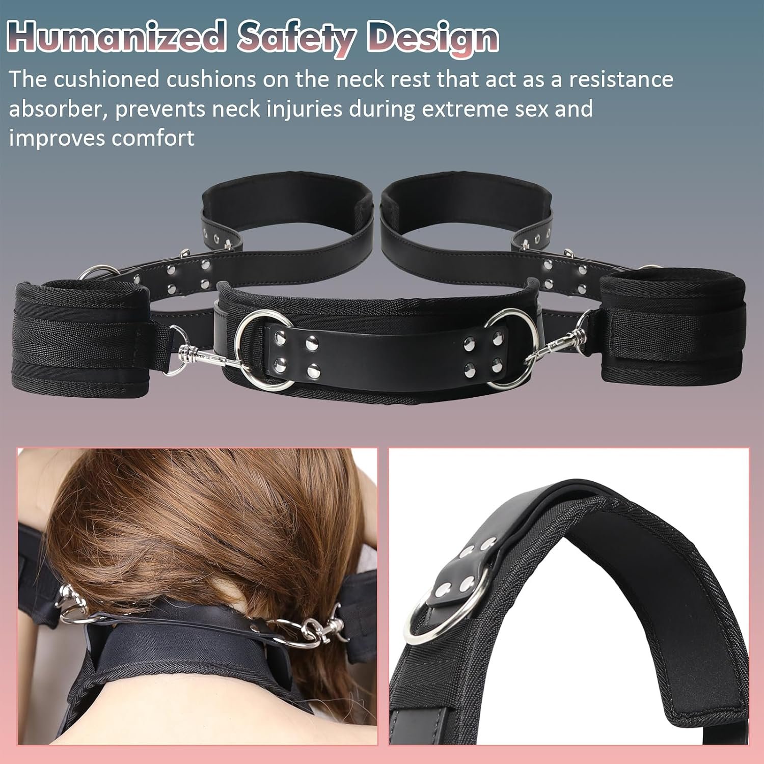 BDSM Sex Bondage Thigh Sling Leather Bed Restraints Kit Wrist Cuffs Legs Restraints Straps Bondage SM Adult Sex Toys for Couples