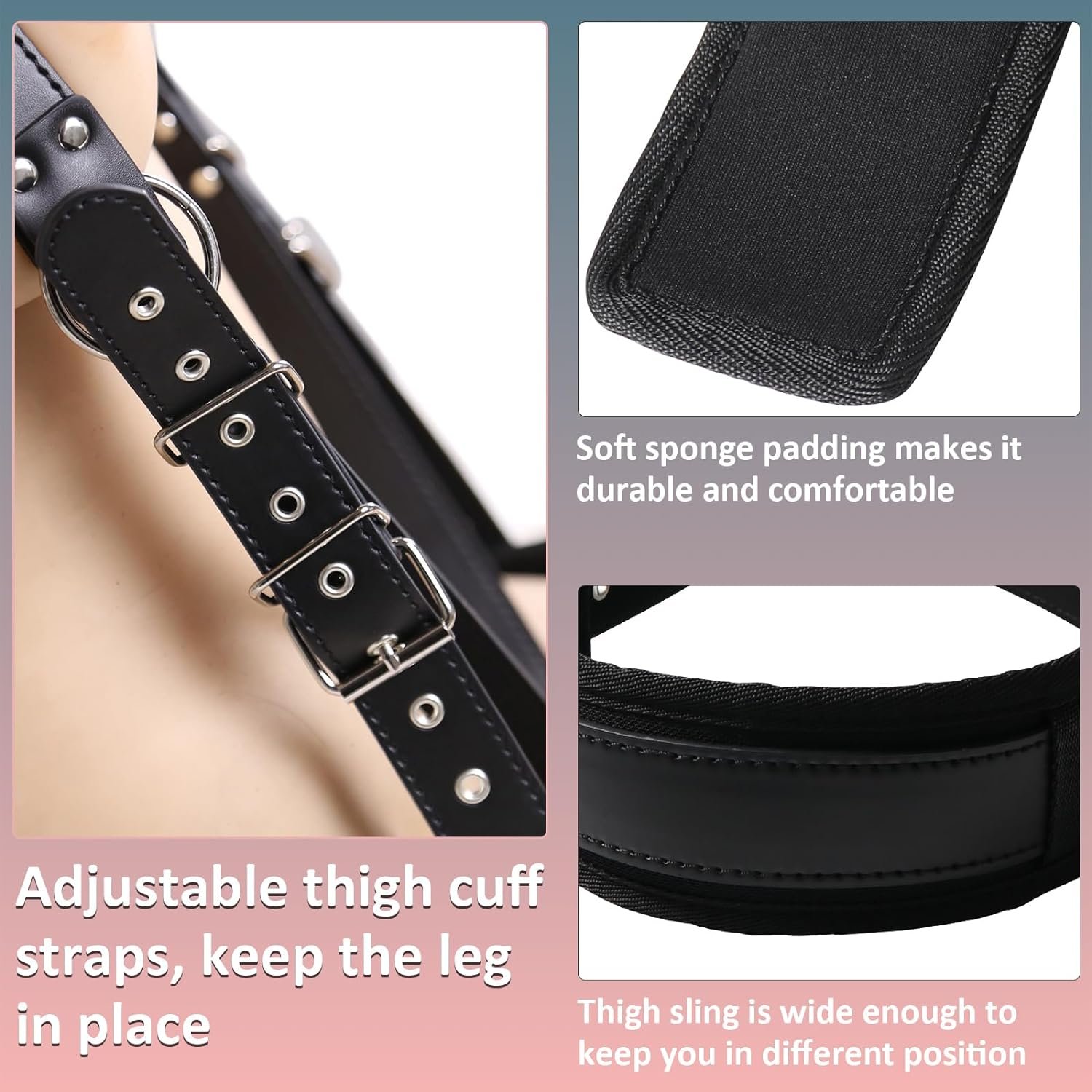 BDSM Sex Bondage Thigh Sling Leather Bed Restraints Kit Wrist Cuffs Legs Restraints Straps Bondage SM Adult Sex Toys for Couples