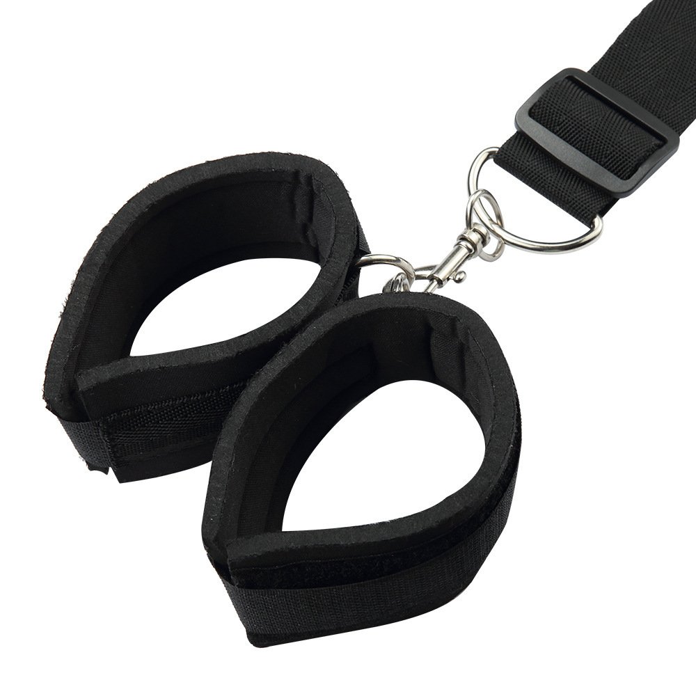 Wholesale Black Ribbon Material Bondage Kit with Handcuffs and Mouth Ball Toys BDSM Sex Toys for Women