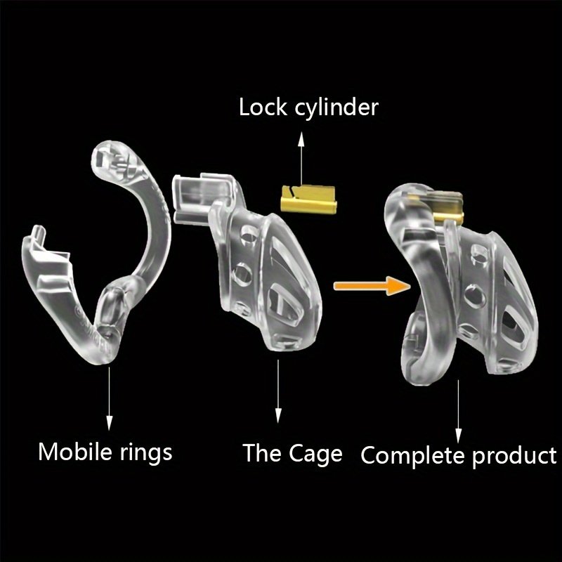 Men's Adjustable Chastity Lock Chastity Cage Penis Ring Set Male Restraint Device Bondage Gear Sex Toy Accessory 2 Models
