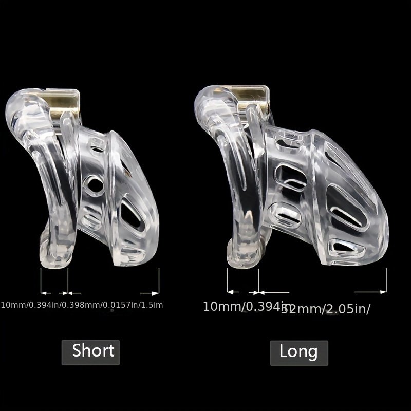 Men's Adjustable Chastity Lock Chastity Cage Penis Ring Set Male Restraint Device Bondage Gear Sex Toy Accessory 2 Models