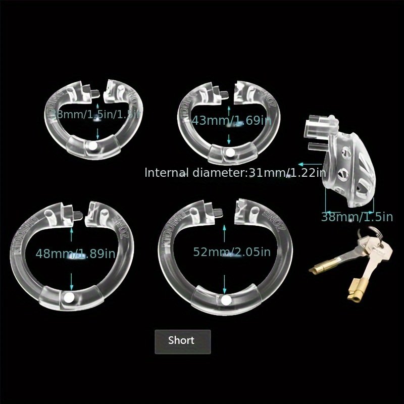 Men's Adjustable Chastity Lock Chastity Cage Penis Ring Set Male Restraint Device Bondage Gear Sex Toy Accessory 2 Models