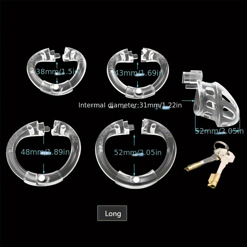 Men's Adjustable Chastity Lock Chastity Cage Penis Ring Set Male Restraint Device Bondage Gear Sex Toy Accessory 2 Models