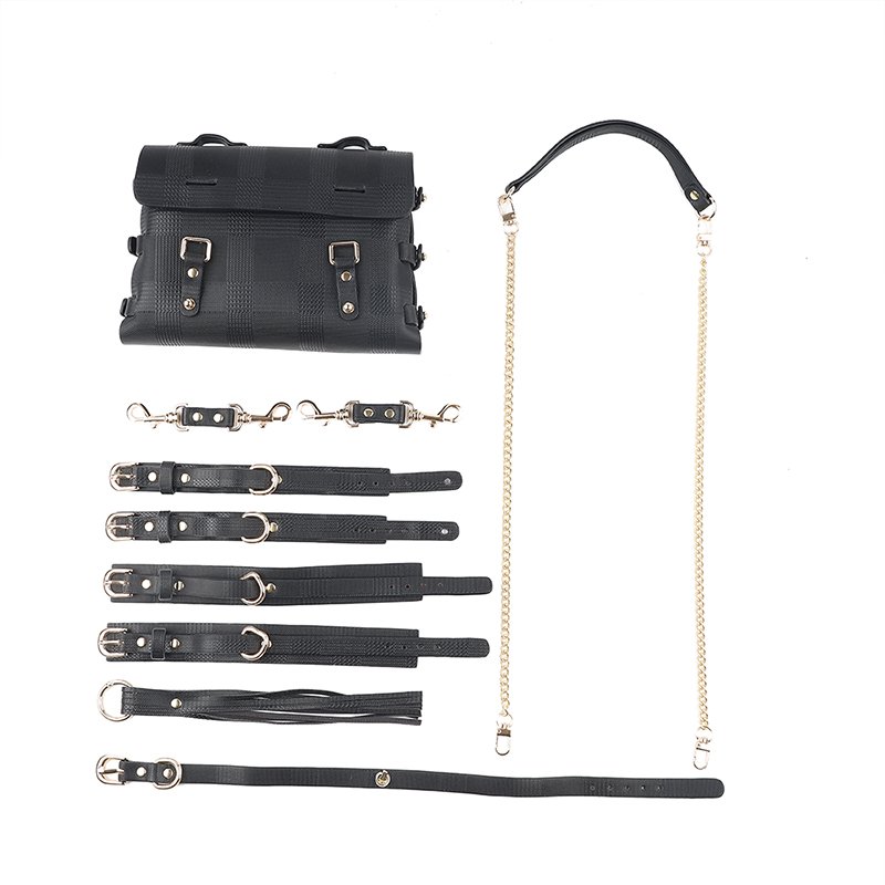 MOGlovers Soft Leather Bondage Gear Hand Cuffs Kit Set With Bag Restraints Toys For Women