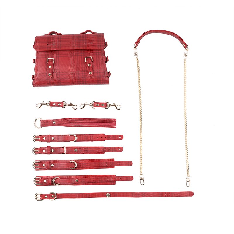 MOGlovers Soft Leather Bondage Gear Hand Cuffs Kit Set With Bag Restraints Toys For Women