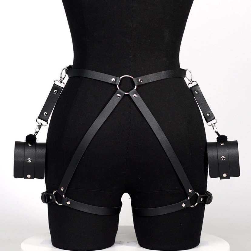 Bondage Gear Lichee Pattern Artifical Leather Bondage Sets underwear BDSM Bondage Restraints Kit Sex Toys for Women