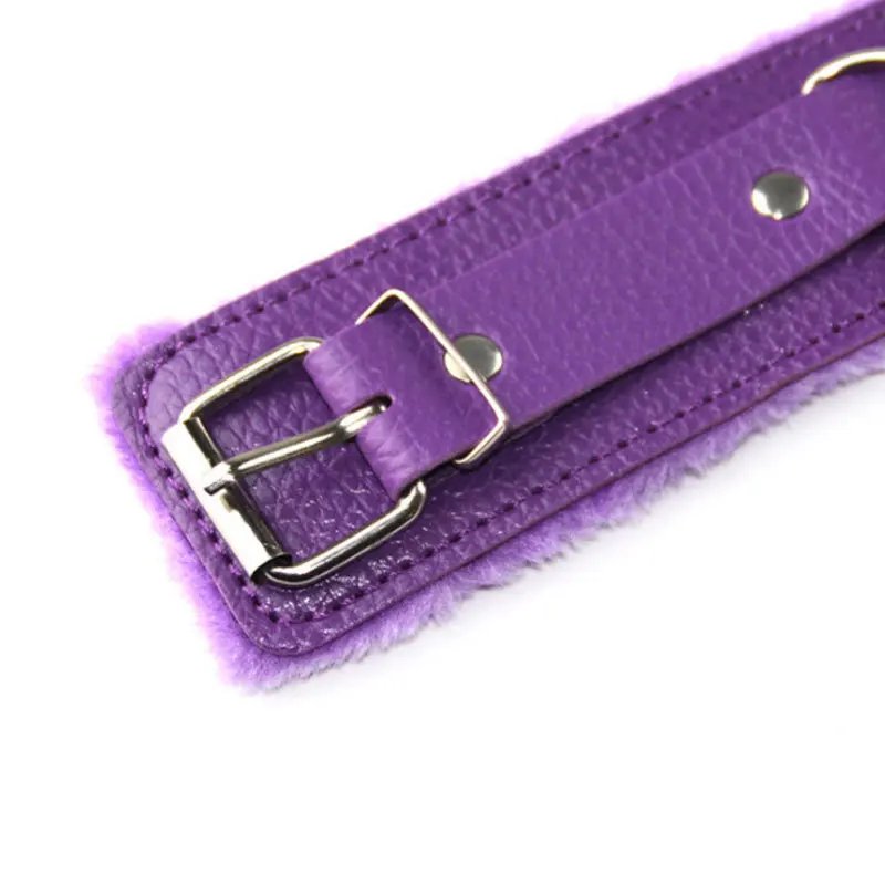 Adjustable Handcuffs Ankle Bracelets SM Adult Plush PU Leather Bondage Fetish Handcuffs Kit Cuff Restraint Set Sex Products