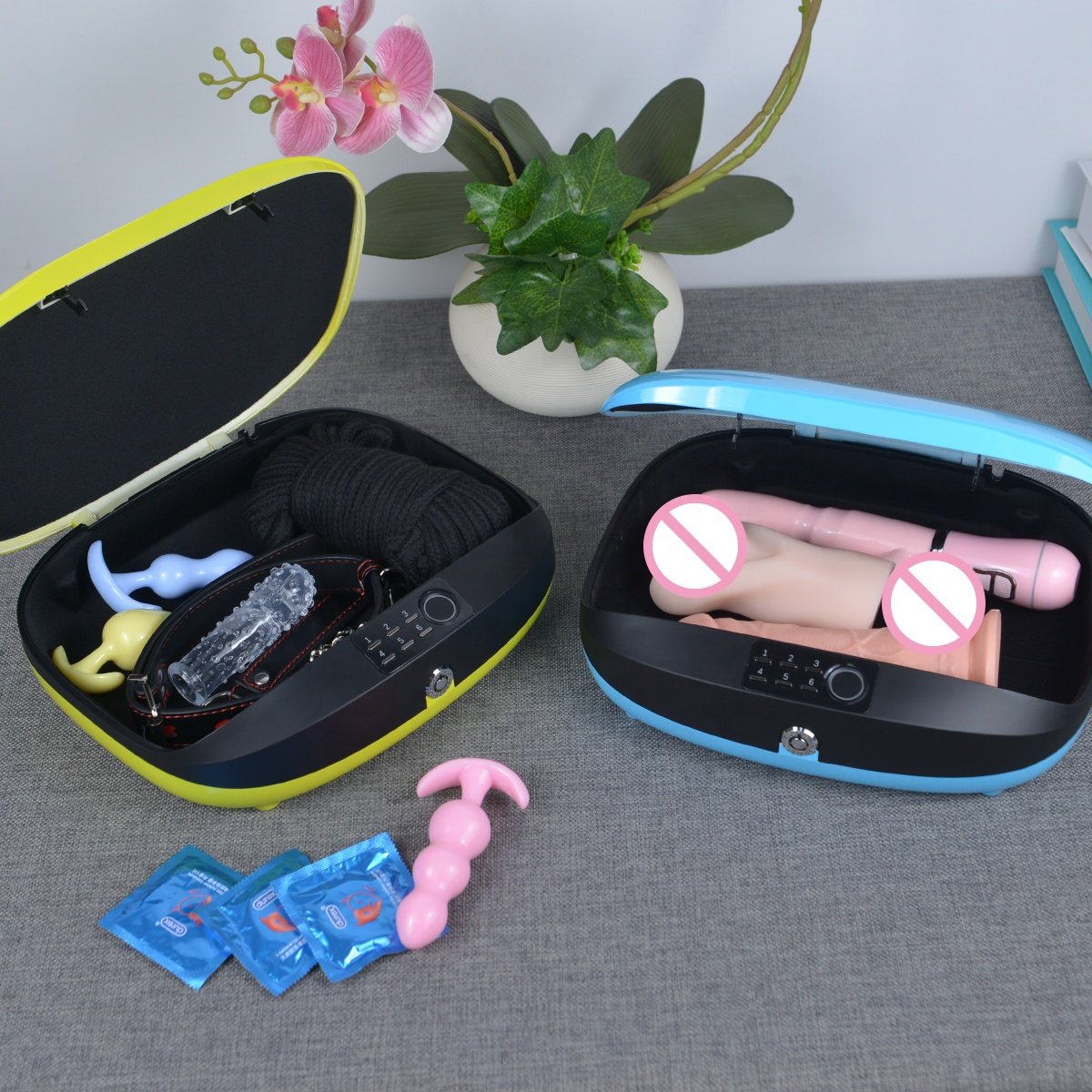 Biometric Storage box for Luxury BDSM vibrators adult toys storage box vibrator sex toys for woman