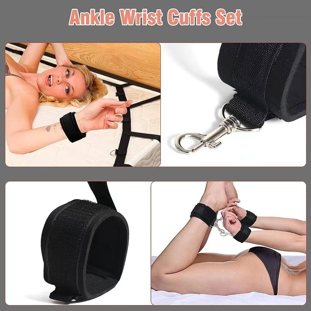 SM Adult Sex Bandage Upgrade Reinforced Bed Bondage Gear Binding Four Corner Bed Binding Sex Tool for Couple Accessory