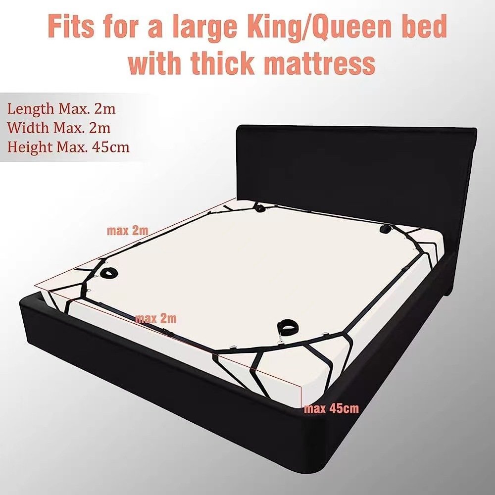 SM Adult Sex Bandage Upgrade Reinforced Bed Bondage Gear Binding Four Corner Bed Binding Sex Tool for Couple Accessory