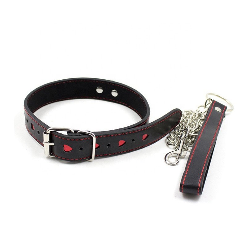 BDSM Neck Choker Collar Heart-shaped Collar PU Leather Bondage Lingerie Erotic Fantasy Role Play Fetish Costumes