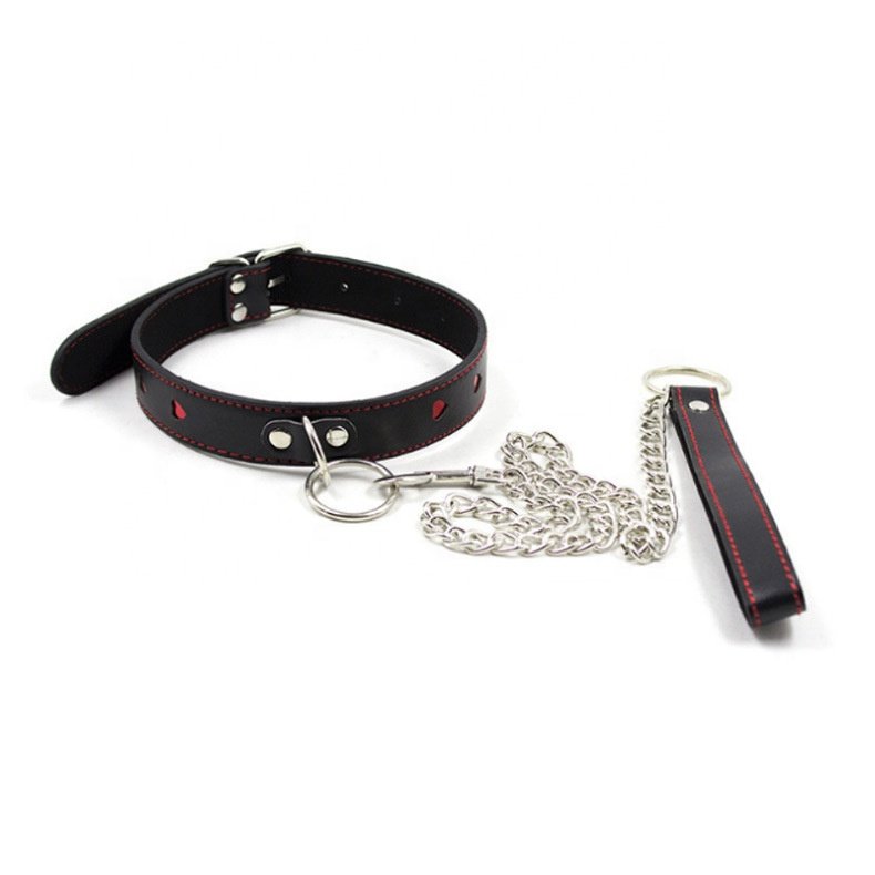 BDSM Neck Choker Collar Heart-shaped Collar PU Leather Bondage Lingerie Erotic Fantasy Role Play Fetish Costumes
