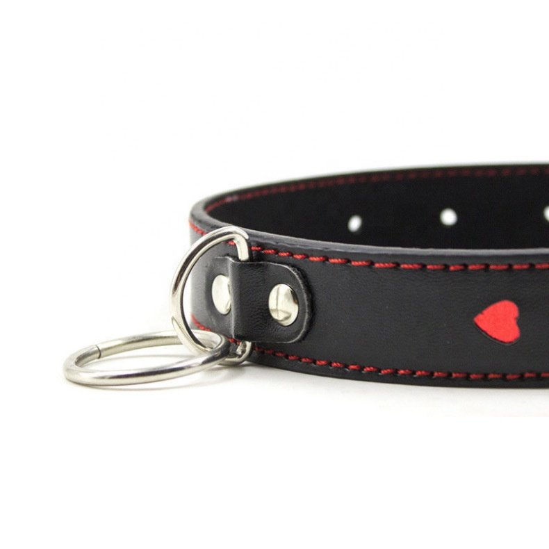 BDSM Neck Choker Collar Heart-shaped Collar PU Leather Bondage Lingerie Erotic Fantasy Role Play Fetish Costumes