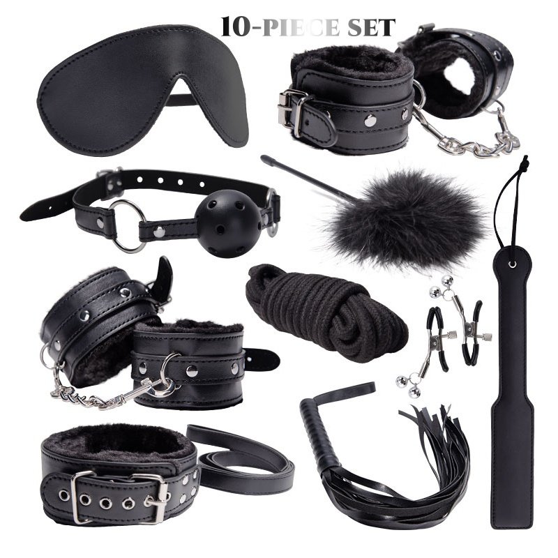 Adult Doggy Style Restraint Set SM Bondage Kit with Mask Whip Harness for Sexually Minded Adventures