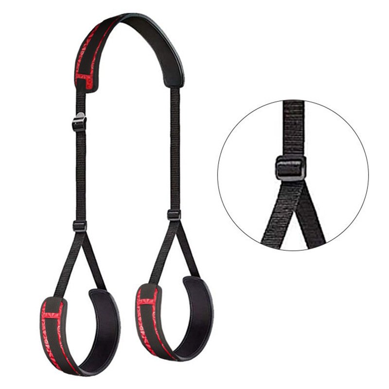 PINKZOOM Sex Bondage BDSM Kit Bed Restraints Set with Handcuffs Neck to Thigh/Ankle Adjustable Leg Straps&Handcuffs for SM