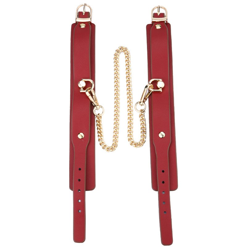 Adult Husband and Wife Bondage Gear Leather Hand Cuffs Sex Collar Spanking Paddle for Bondage Restraint Set